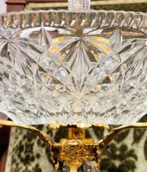 Baccarat Cut Crystal Centerpiece Mounted on Chiseled Gilt Bronze, 19th Century
