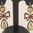 Gold earrings with enamel - One click purchase