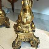 Pair of 19th Century Gilt Bronze Fire Dogs in the Ancient Egyptian Style Bronce 19th century - photo 13