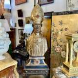 Late 17th Century Reliquary Bust of a Bishop in Gilded Wood Bois laqué 17th century - photo 7
