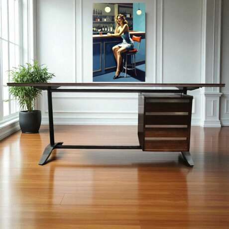 Modern Executive Desk by Alberto Rosselli and Gio Ponti for Arflex 20th Century Metall 20th century - Foto 8 Modern Executive Desk by Alberto Rosselli and Gio Ponti for Arflex 20th Century Metall 20th century - Foto 8