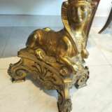 Pair of 19th Century Gilt Bronze Fire Dogs in the Ancient Egyptian Style Bronce 19th century - photo 10