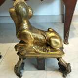 Pair of 19th Century Gilt Bronze Fire Dogs in the Ancient Egyptian Style Bronce 19th century - photo 15