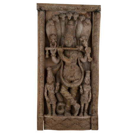 Relief-Schnitzereibild Krishnas. INDIEN, 1. Hälfte 20. Jahrhundert. - фото 1