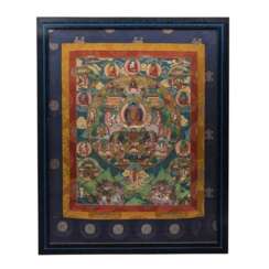 Grosses Thangka eines Mandala. TIBET, 20. Jahrhundert.