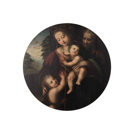 FLORENTINER MEISTER, Italien 16./17. Jahrhundert, Umkreis/Nachfolge RAFFAEL, "Heilige Familie mit Johannesknaben", - photo 2
