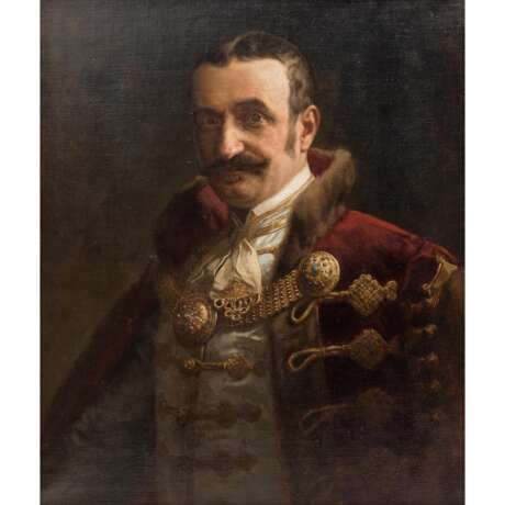 STETKA,GUYLA (1855-1925) "Portrait Husar in Uniform" - Foto 1