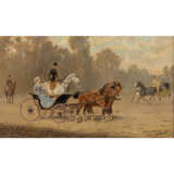 RITTER VON BENSA, ALEXANDER II (1820-1902) "Ausfahrt im Bois de Boulogne" - Foto 1