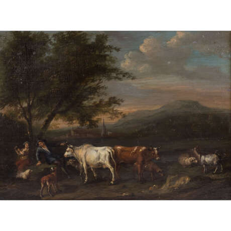 CARRÉ, MICHIEL (1657-1727/47) "Hirtenpaar bei der Rast" - Foto 1