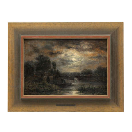 SOETERIK, THEODOR (Utrecht 1810-1883 ebenda), "Romantische Flusslandschaft bei Vollmondschein", - Foto 2