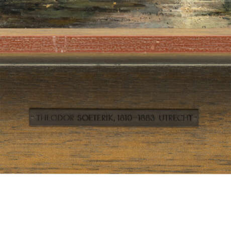 SOETERIK, THEODOR (Utrecht 1810-1883 ebenda), "Romantische Flusslandschaft bei Vollmondschein", - фото 4