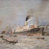 Leissner, A. "Im Hamburger Hafen", Aquarell, sign. u.l., 19,5x28,5 cm, hinter Glas und Rahmen - photo 1