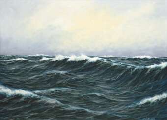 Hoffmann, Wilhelm (1897-1986, Norddeutscher Marinemaler) "Seestück", Öl/ Lw., sign. u.r., 60,5x80,5 cm, Rahmen