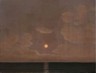 Maler um 1900 "Mondscheinlandschaft", Öl/ Lw., unsign., 58x72 cm, Rahmen
