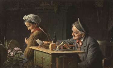 Weiß, Emil Rudolf (1875 Lahr- 1942 Meersburg) "Der Charmeur", Öl/Lw., sign. u.r., 33x55 cm, Rahmen