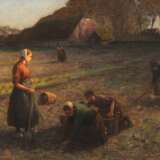 Eschke, Hermann Richard (1859 Berlin-1944 Jüterborg) "Bauern bei der Ernte", Öl/ Lw., sign. und dat. (18)98 u.r., 63x91 im Rahmen (Sohn des Landschafts- und Marinemalers Prof. Hermann Eschke war neben dem Studi… - фото 2