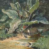 Bartels, Hans von (1856 Hamburg-1913 München) "Vogel auf Ast am Ufer sitzend", Gouache, sign. u.r. und dat. ´77, 15x11,5 cm im Passepartout hinter Glas und Rahmen (Landschafts- und Figurenmaler, Schüler von R. … - photo 1