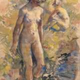 Dulmen Krumpelman, Erasmus Bernard van (1897 Bad Kreuznach-1987 Zeegse, Niederlande) "Badende junge Mädchen", Aquarell, sign. u.r. und dat. ´69, 61x47 cm, hinter Glas und Rahmen - фото 1