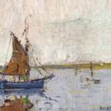 "Fischerboot", Öl/ Lw., undeutl. sign. u.r., 25,5x32,5 cm, Rahmen - photo 1