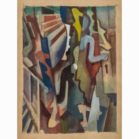 DISCHINGER, RUDOLF (1904-1988) "Abstrakte, futuristische, Komposition" - Foto 1