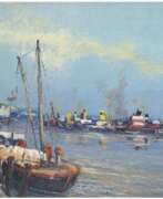 Aperçu. Tippmann (20. Jh.) "Schiffe im Hamburger Hafen", Öl/HF., signiert u.r., 50x70 cm, Rahmen