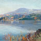 Burkhard, Ernst (1887 Richterswil-1970 ebenda) "Seeufer", Öl/Lw., sign. u.r. und dat. 1921, 31x43 cm, Rahmen - photo 1