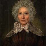 Biedermeier-Porträmaler "Bildnis einer Dame mit Spitzenhaube", Öl/MP., unsign., 34x27 cm, Rahmen - photo 1