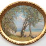 Feldmann, Wilhelm (1859 Lüneburg-1932 Lübeck) "Am Gardasee", Pastell, sign. u.l. und dat. 1917, 51x61 cm, hinter Glas im ovalen Rahmen (Er studierte ab 1878 an den Akademien in München, Karlsruhe u. Berlin, u.a… - photo 1