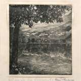 Philipp, Hans "Zell am See", Orig. Linolschnitt, signiert u.r., 20x17,5 cm, im Passepartout hinter Glas und Rahmen - photo 1
