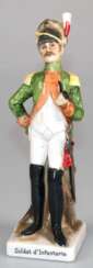 Figur "Soldat d' Infanterie", polychrom bemalt, Nr. 3171, Marke "gekreuzte Linien mit Punkt in Grün", H. 20,5 cm
