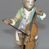 Meissen-Figur "Cellist", 1850-1924, polychrom bemalt, Instrument best., 1. Wahl, H. 12 cm - photo 1