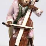 Figur "Cellist aus der Affenkapelle", Scheibe-Alsbach, Nr. 4012/8, 2. Hälfte 20. Jh. polychrom bemalt, H. 12 cm - photo 1