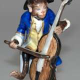 Figur "Cellist aus der Affenkapelle", Volkstedt, Nr. V20225, 2. Hälfte 20. Jh. polychrom bemalt, H. 9,3 cm - Foto 1