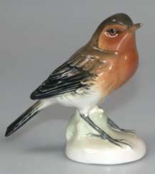 Figur "Rotkehlchen", Volkstedt, Thüringen, 20. Jh., polychrom bemalt, H. 11 cm