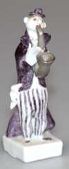 Meissen-Figur "Clown mit Saxophon", aus Clownkapelle Entwurf Peter Strang 1994, Mod.-Nr. 60654, polychrom bemalt, H. 7,9 cm,