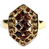 Ring, 925er Silber, vergoldet, Granatbesatz, RG 52, Innendurchmesser 16,5 mm - фото 1