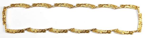 Lapponia-Collier, 585er GG, mit strukturierten, leicht gebogenen Gliedern, punziert, Steckschloß mit Sicherheitsacht, Gew. 29,14 g, L. ca. 42 cm - Foto 1