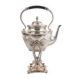 Teekanne mit Rechaud, 1. H. 20. Jahrhundert, Alpacca, - Foto 3