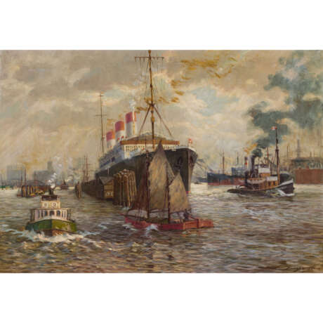BURGHARDT, GUSTAV (1890-1970) „Hamburger Hafen“ - Foto 1