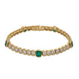 Hochkarätiges Armband mit Smaragden und Brillanten, - photo 1