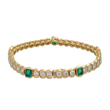 Hochkarätiges Armband mit Smaragden und Brillanten, - фото 2