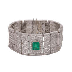 Art Déco Armband komplett ausgefasst mit Achtkantdiamanten, zusammen ca. 20 ct,