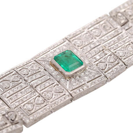 Art Déco Armband komplett ausgefasst mit Achtkantdiamanten, zusammen ca. 20 ct, - Foto 4