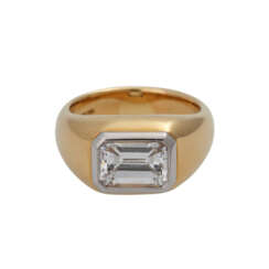 Ring mit Diamant im Smaragdschliff, ca. 2 ct, FW (G)/VVS,