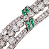 Art Déco Armband mit Smaragden und Altschliffdiamanten - фото 5
