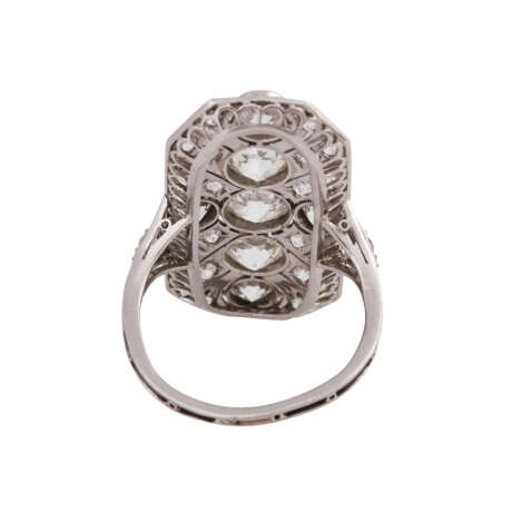 Art Déco Ring mit Altschliffdiamanten zusammen ca. 3,9 ct - Foto 4