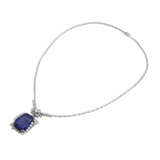 Collier mit violett-blauem Tansanit ca. 30 ct u. Diamanten - Foto 3