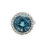 Ring mit rundfacettiertem, blauen Topas ca. 11 ct - Foto 1