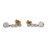 Paar Ohrhänger mit Altschliffdiamanten zusammen ca. 2 ct, - photo 2
