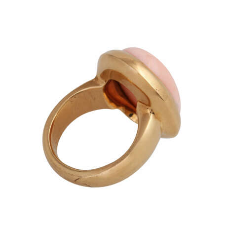 Ring mit ovaler Engelshautkoralle, Cabochon ca. 21,5x16 mm, - Foto 3